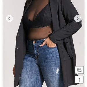Size 3X Forever 21+ Longline Black Blazer